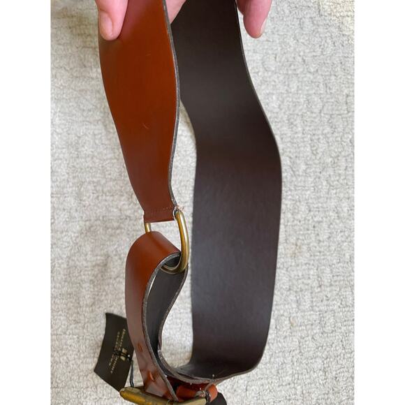 Vintage Mulberry Brown Wide Leather Belt NWT 30 - 32\